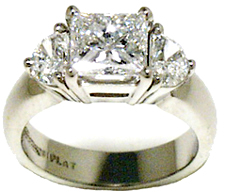 Jacques Platinum Princess Cut Diamond Engagement Ring